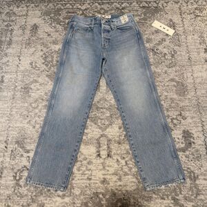 AMO Jeans 143 Mid Rise Straight Leg Crop Saltwater 25